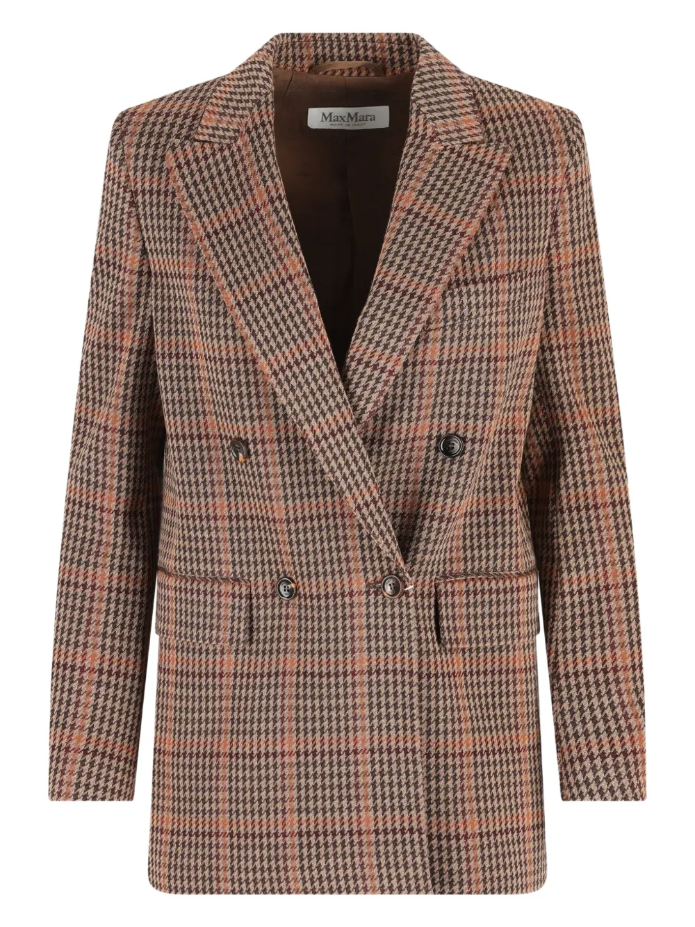 Max Mara double-breasted check blazer - ブラウン Max Mara double-breasted check blazer - ブラウン