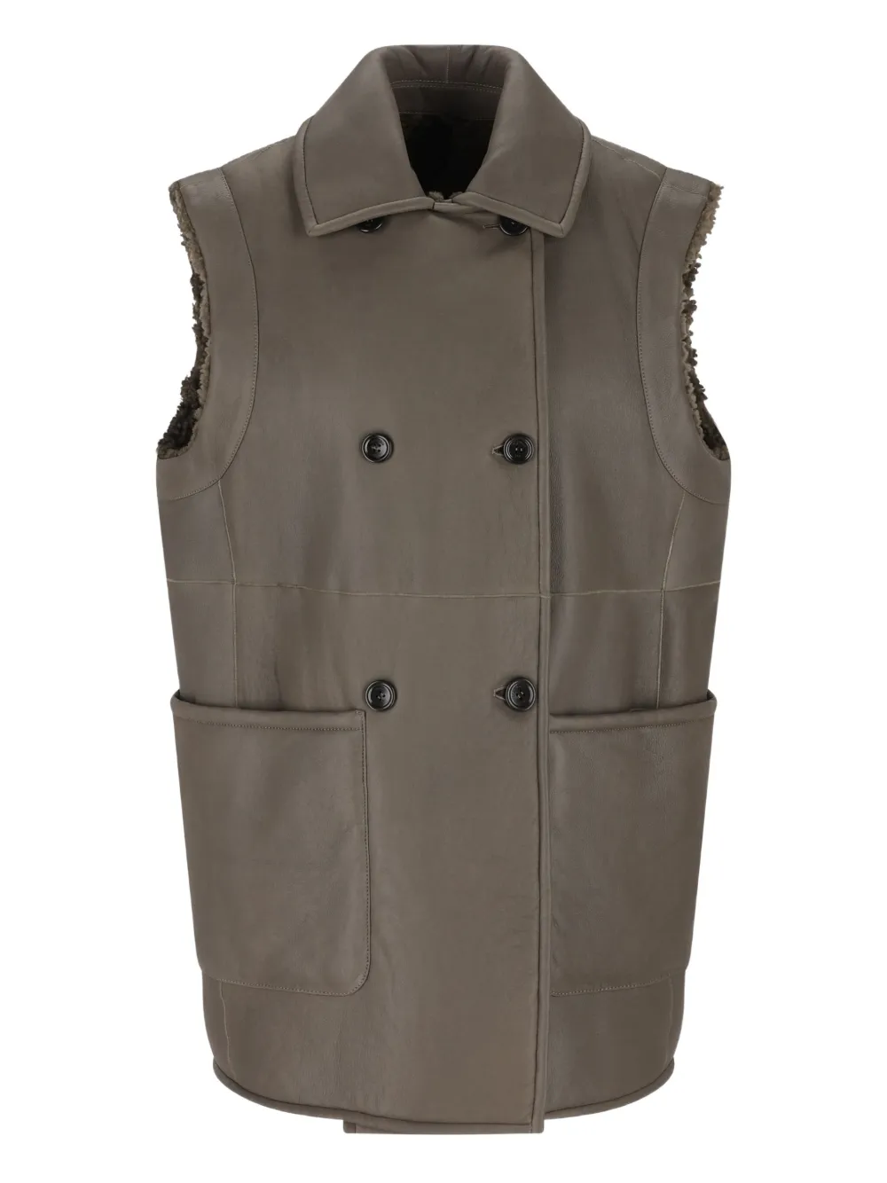 Max Mara double-breasted shearling coat - グリーン Max Mara double-breasted shearling coat - グリーン