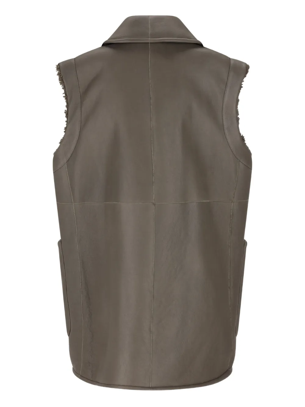 Max Mara Double-breasted Shearling Coat In Gray