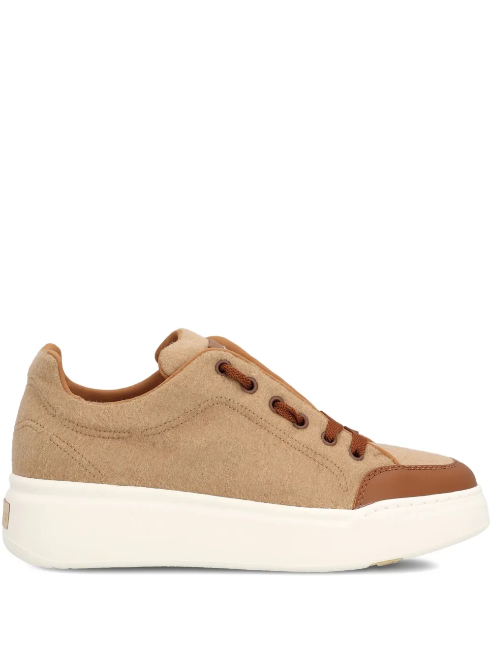 Max Mara Water-repellent Cashmere Sneakers In Brown