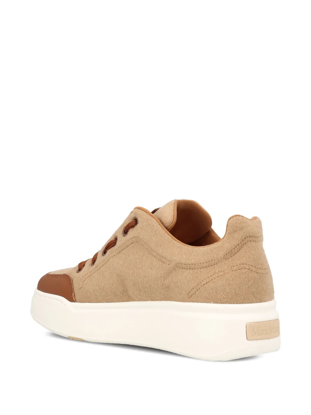 Max Mara Water-repellent Cashmere Sneakers In Brown