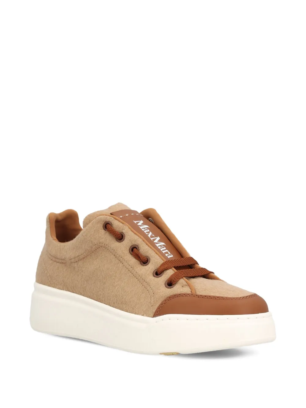 Max Mara Water-repellent Cashmere Sneakers In Brown