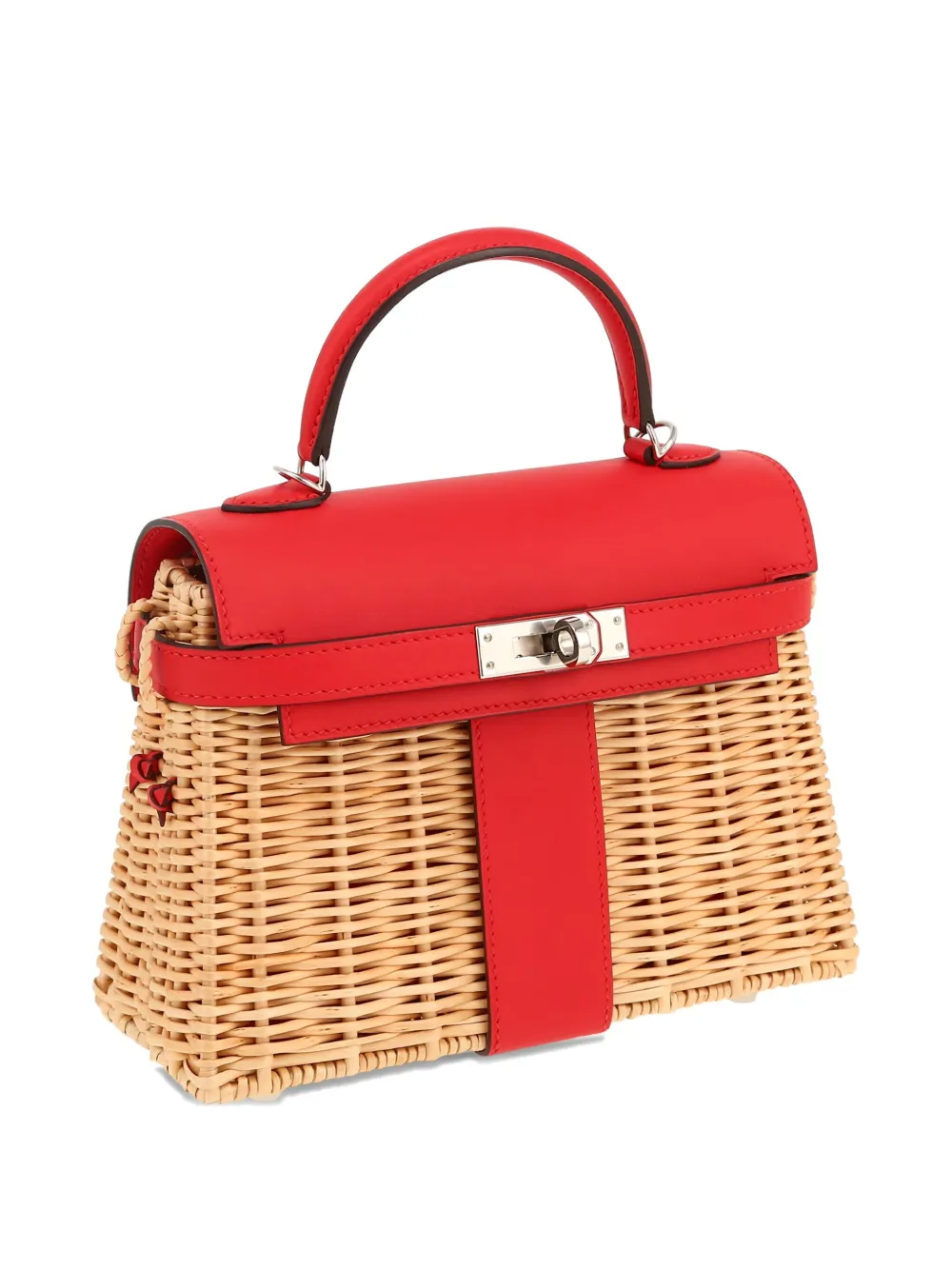 Pre-owned Hermes 2019 Kelly Picnic Handbag In Red