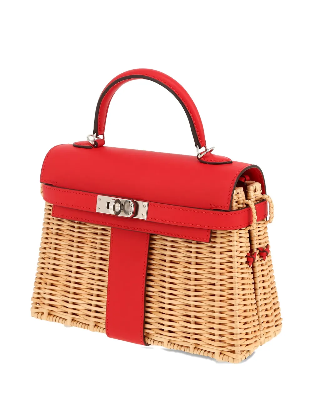 Pre-owned Hermes 2019 Kelly Picnic Handbag In Red