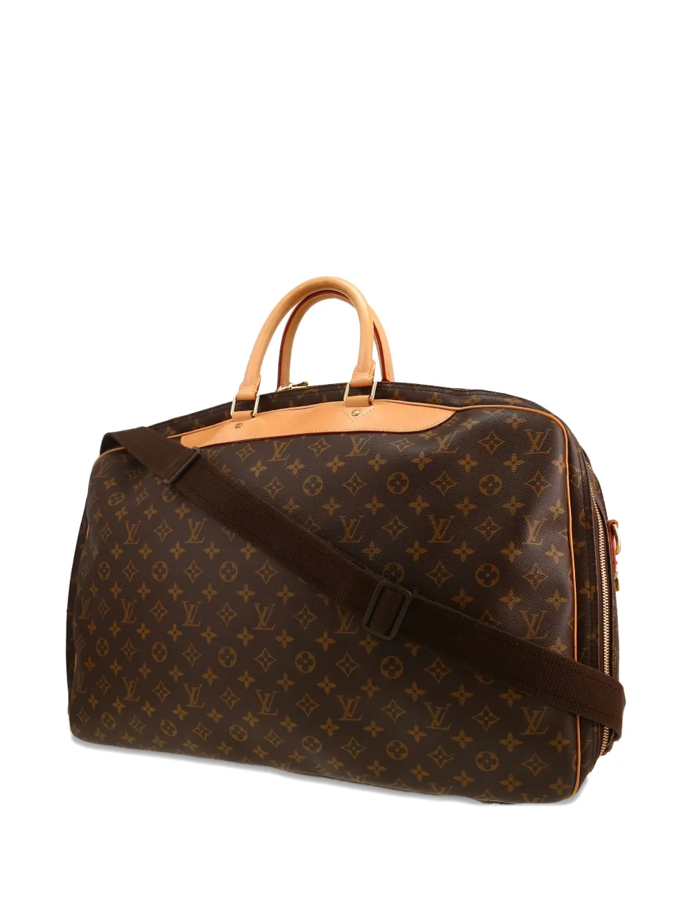 Pre-owned Louis Vuitton 1998 Alize Monogram Canvas Travel Bag In Brown