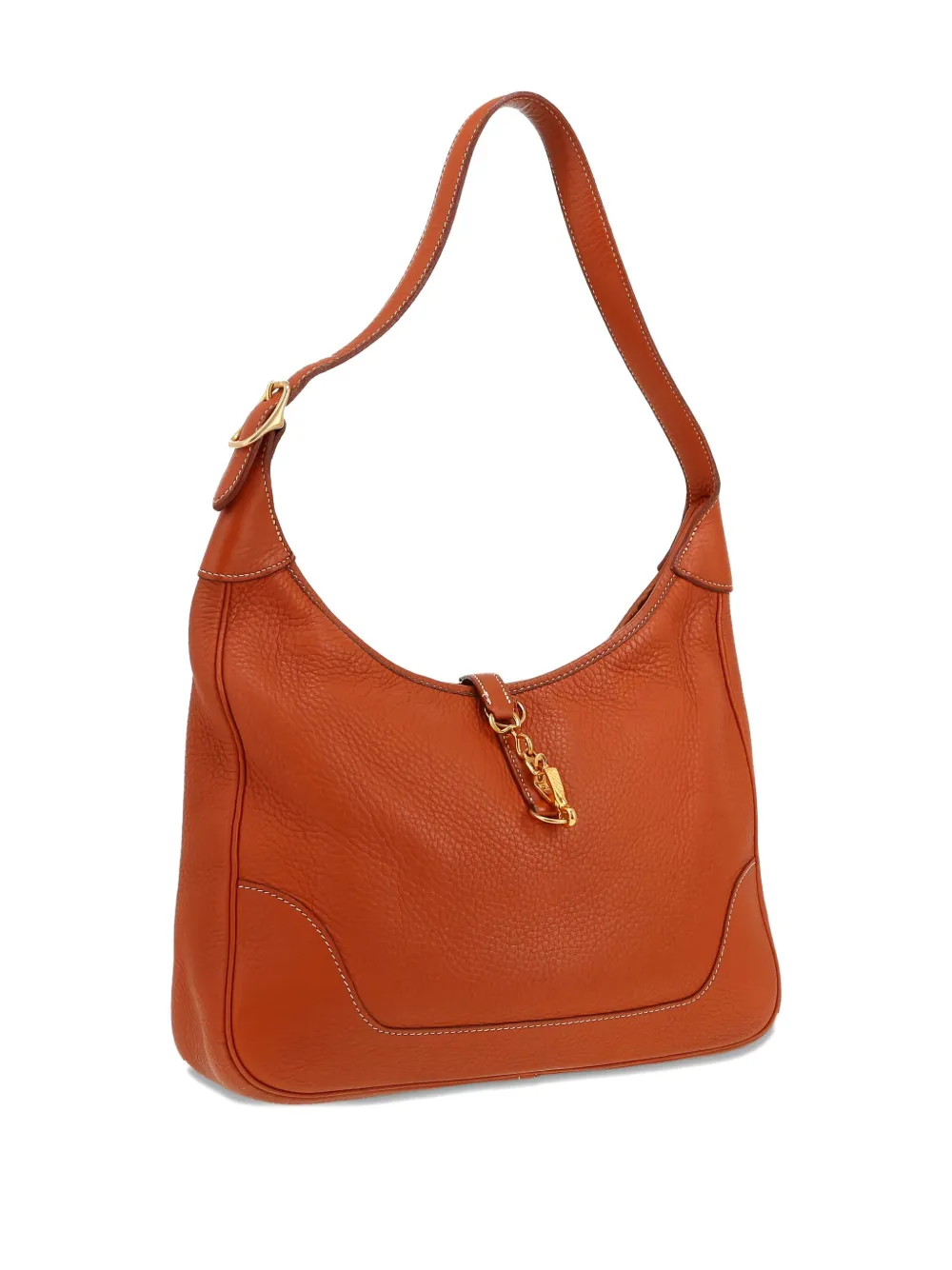 Pre-owned Hermes 1997 Trim Leather Shoulder Bag In Brown