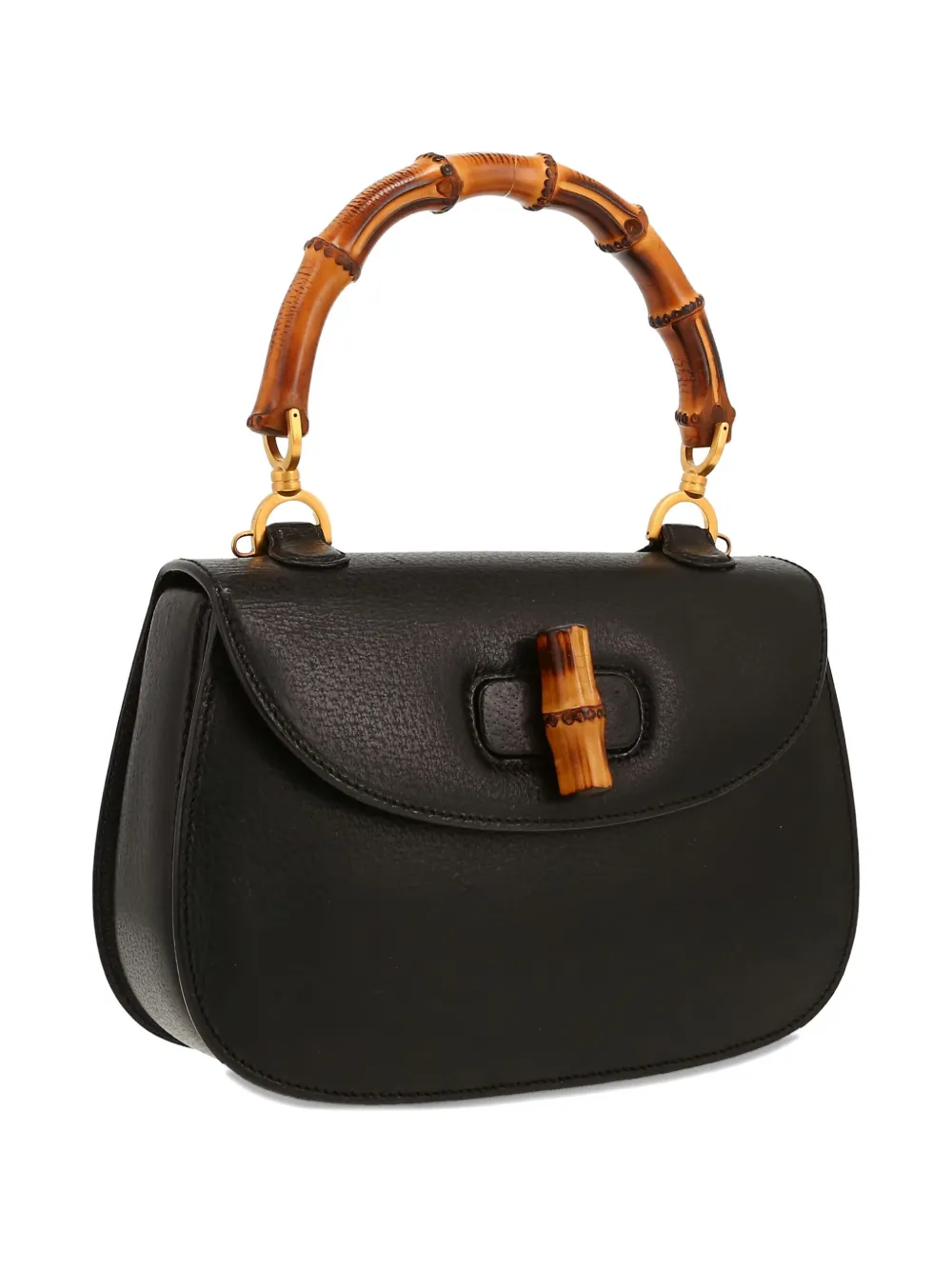 Pre-owned Gucci 2000s Bamboo Shoulder Bag In Black