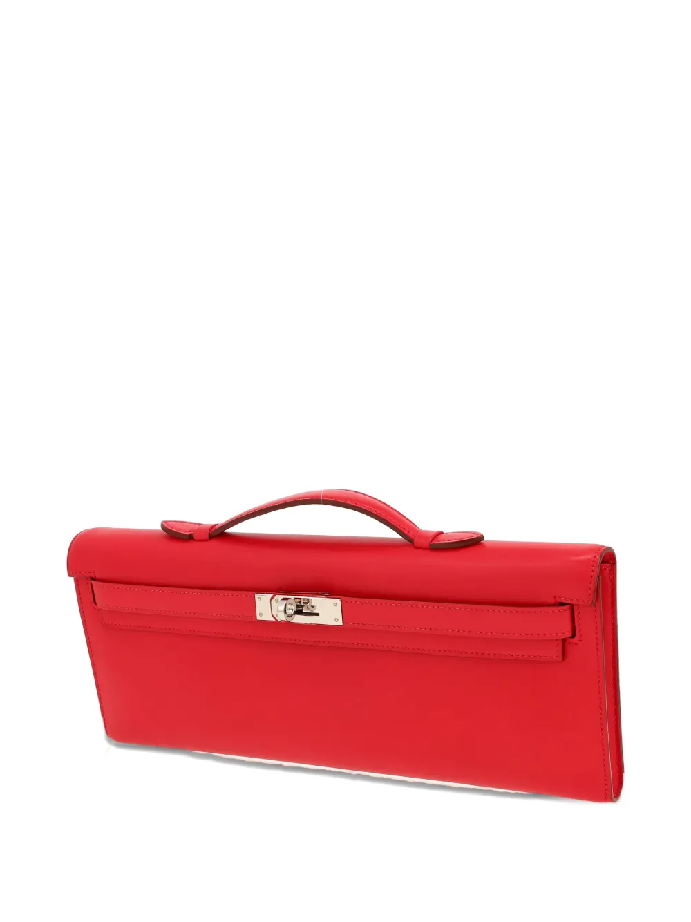 Pre-owned Hermes 2010 Kelly Cut Pouch In Red