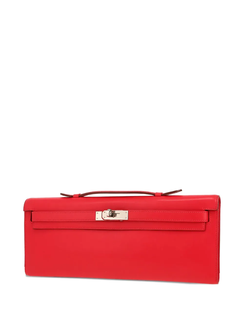 Pre-owned Hermes 2010 Kelly Cut Pouch In Red