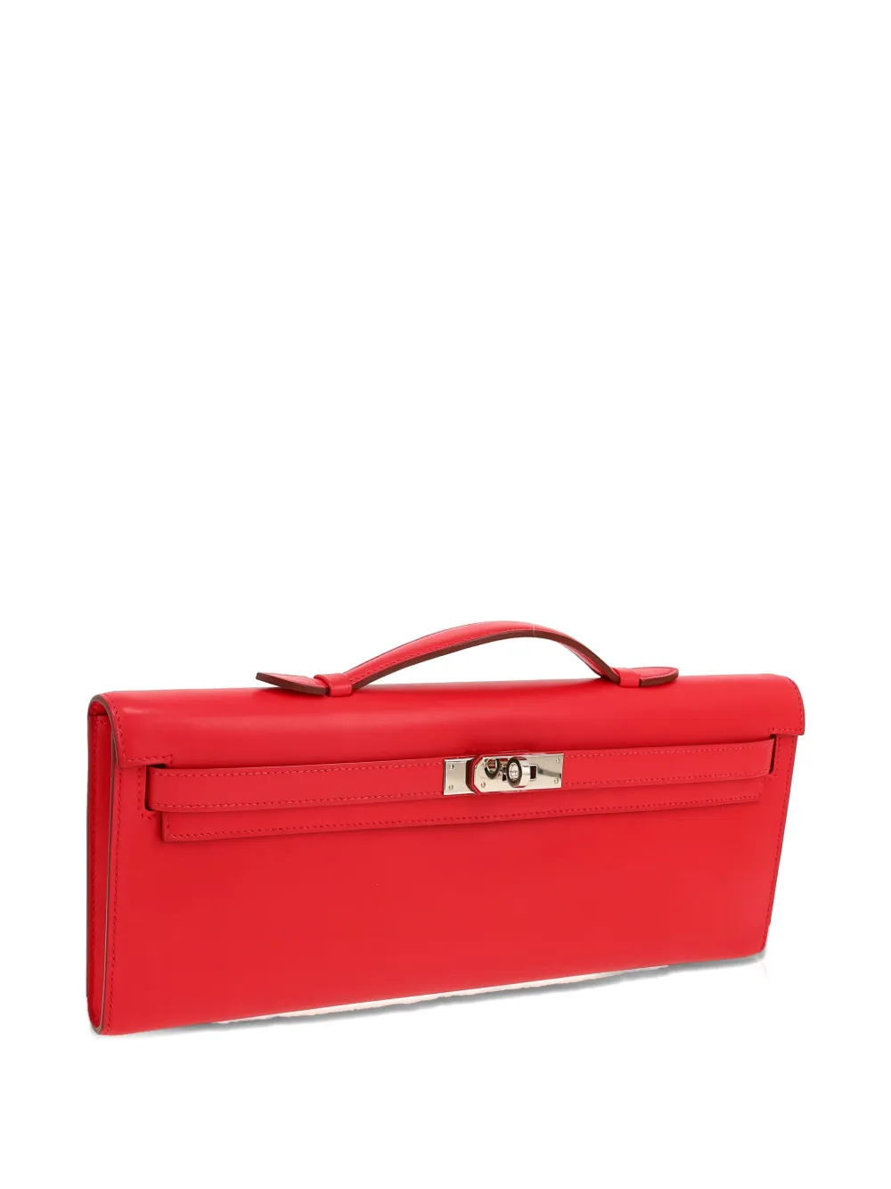 Pre-owned Hermes 2010 Kelly Cut Pouch In Red