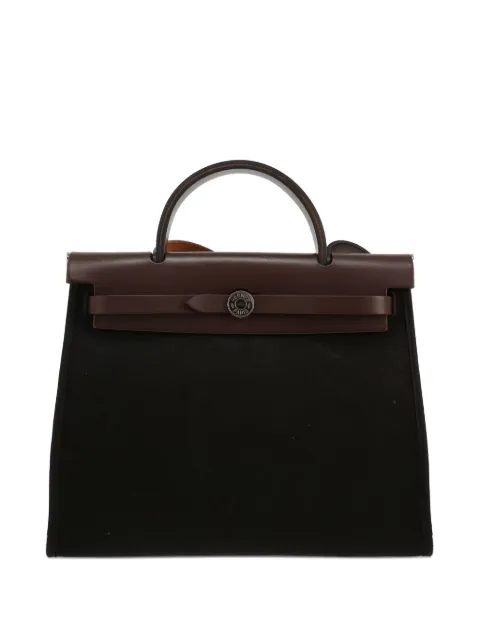 Hermès Pre-Owned 2016 Herbag leather-trimmed canvas bag