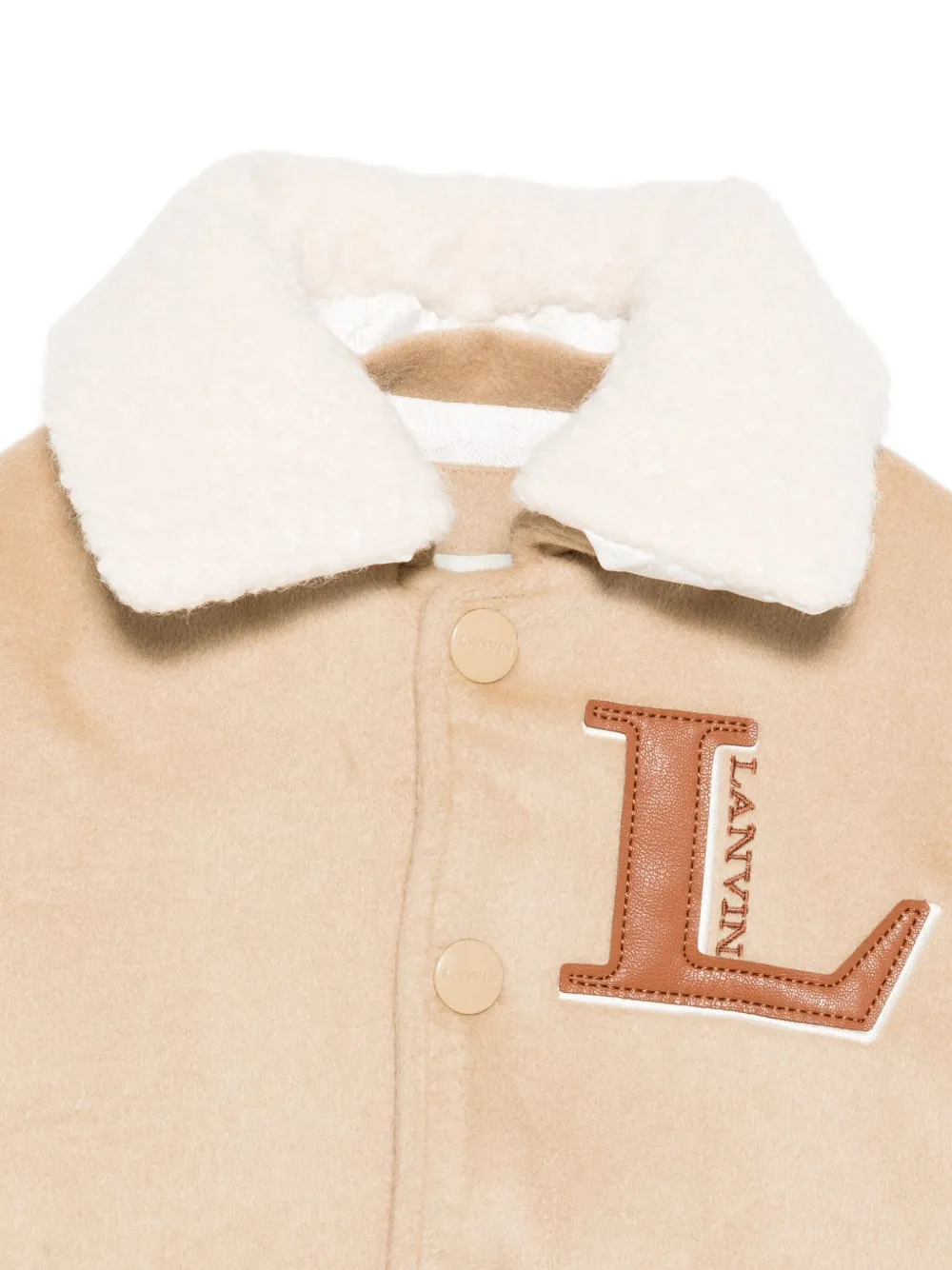 Lanvin Enfant Bomberjack met geborduurd logo Beige