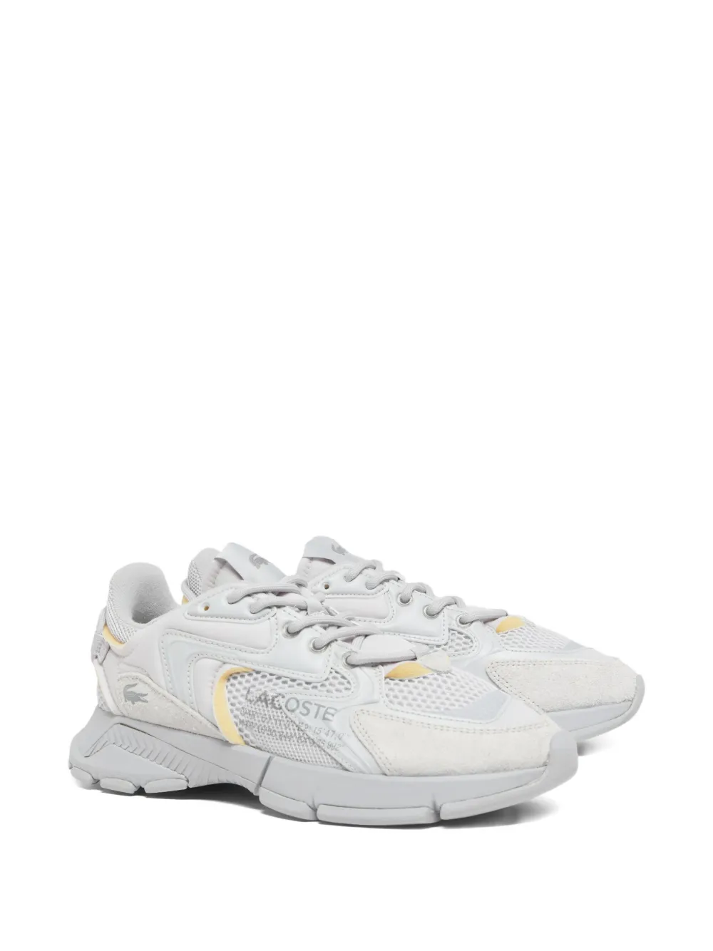 Lacoste L003 Mesh-panelled Chunky Sneakers In Gray
