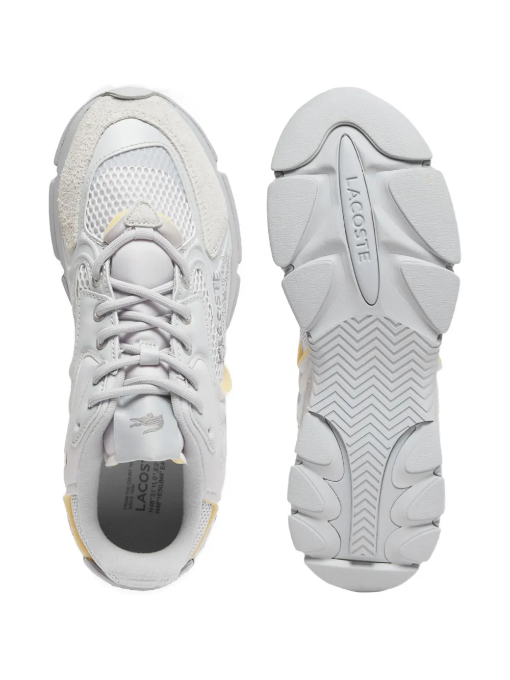 Lacoste L003 Mesh-panelled Chunky Sneakers In Gray