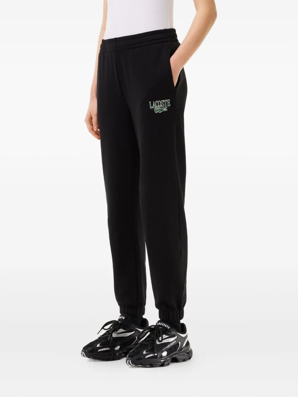 Lacoste Embroidered Logo Track Pants In Black