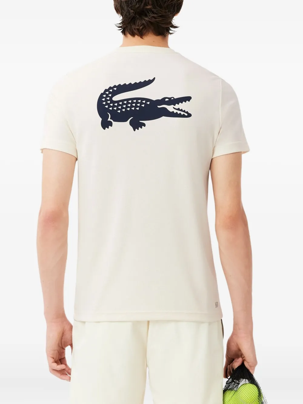 Lacoste Colour-block Crew-neck T-shirt In White