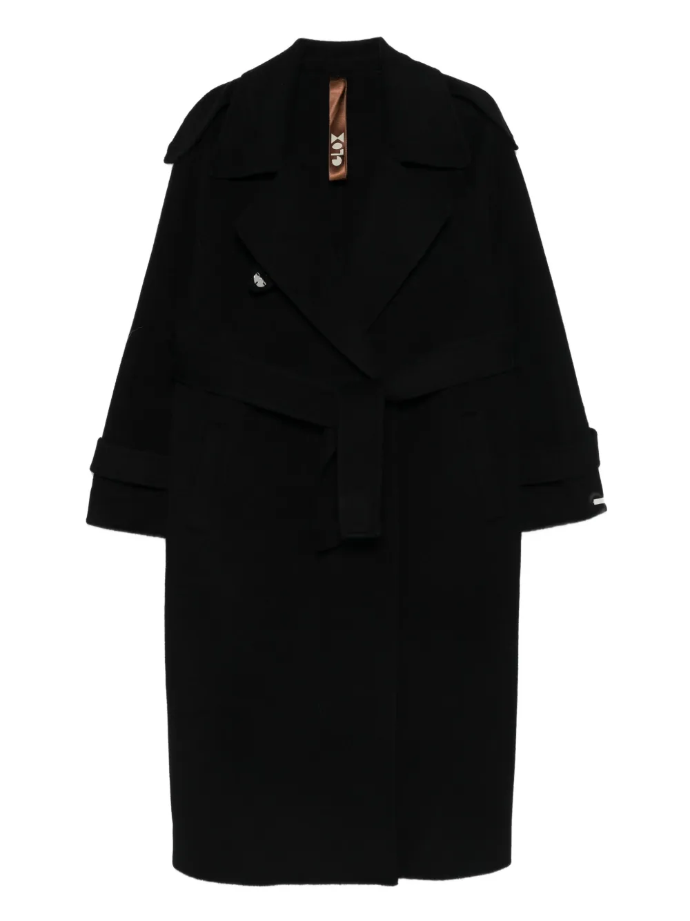 Glox belted long-sleeve coat | Black | Image 1
