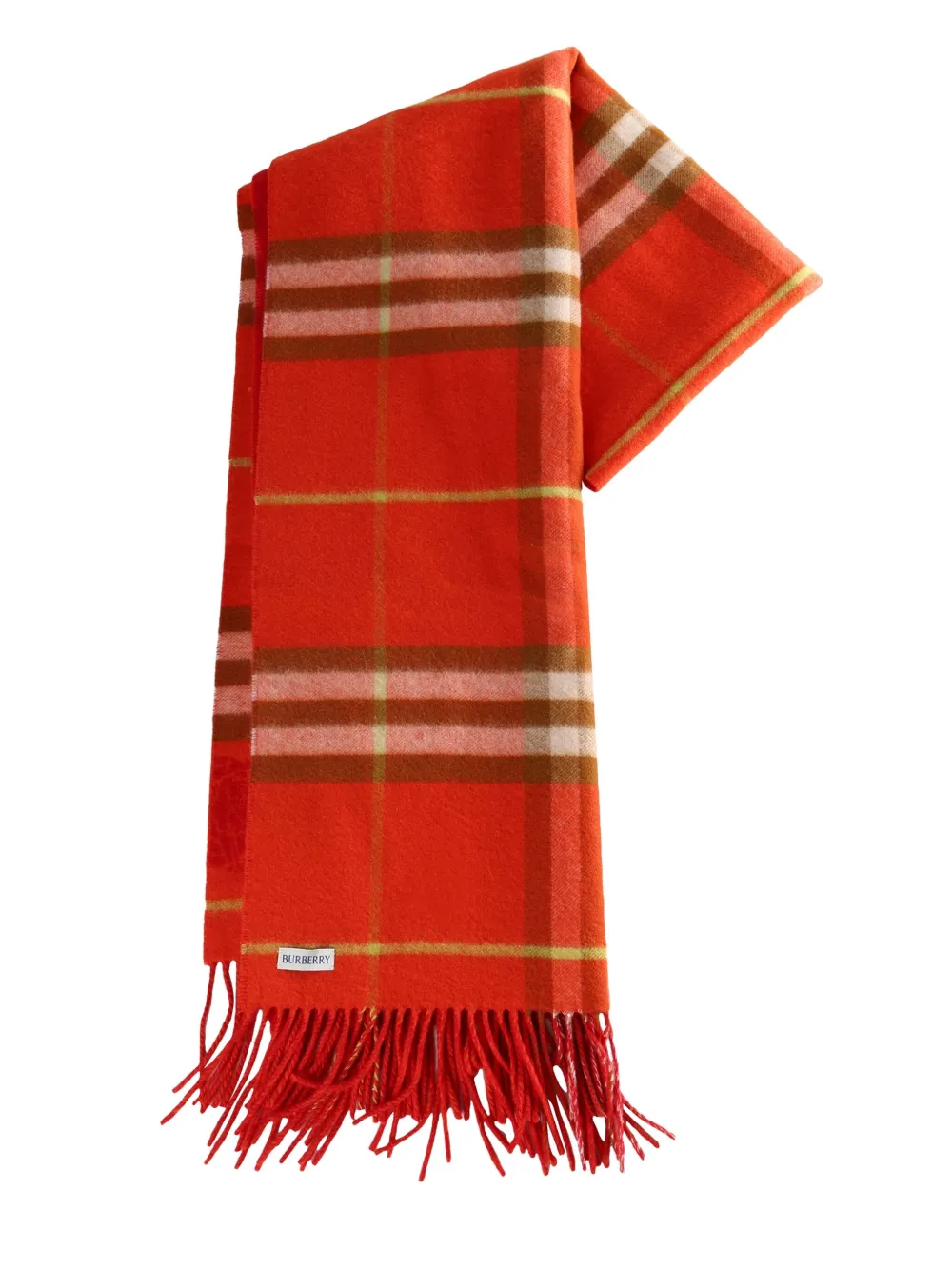 Burberry checked fringed scarf | Red | Image 1