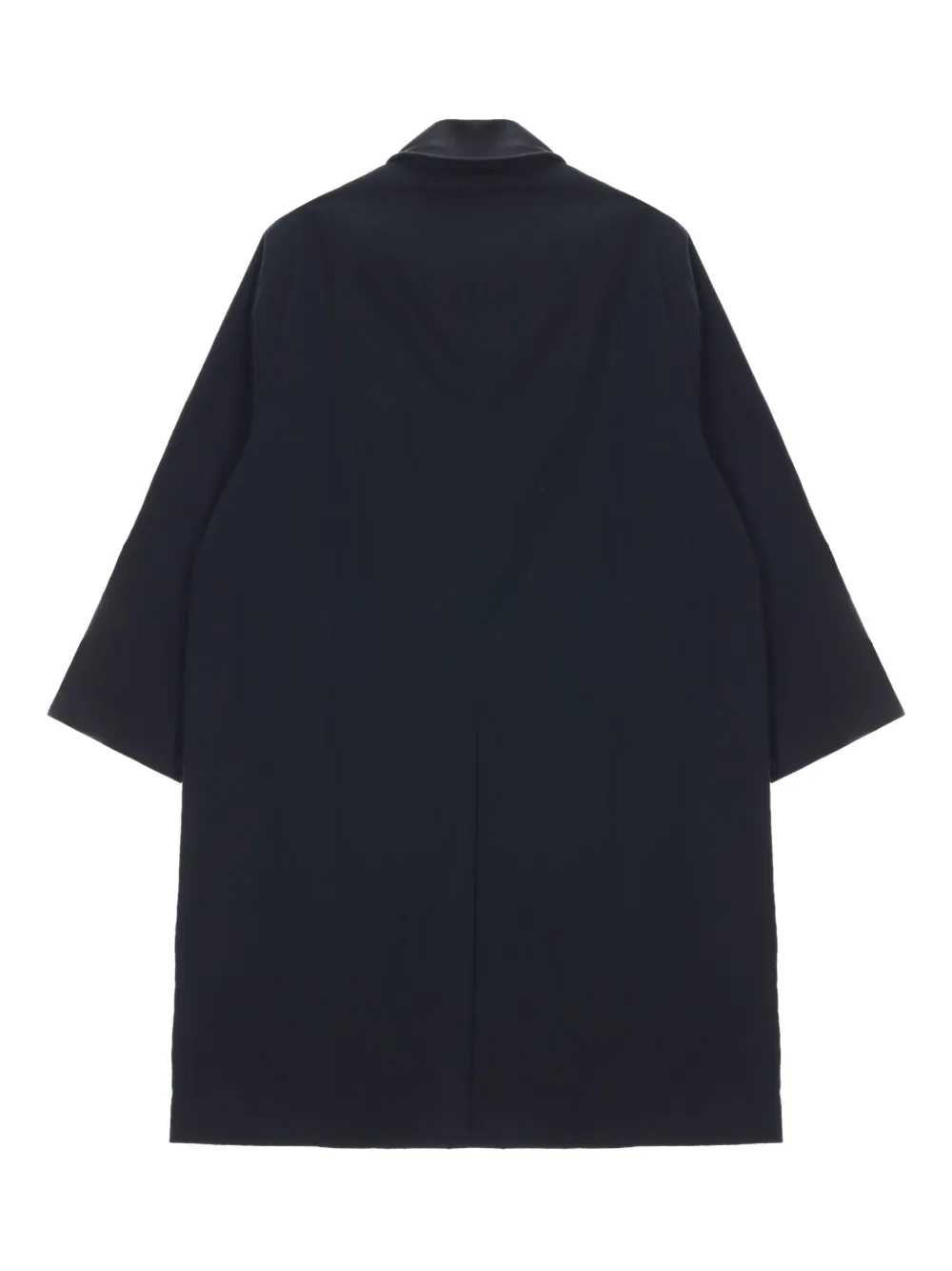 Studio Nicholson Revere Leather-collar Trench Coat In Black