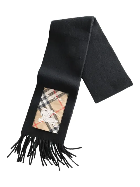 Burberry EKD-appliqué fringed scarf