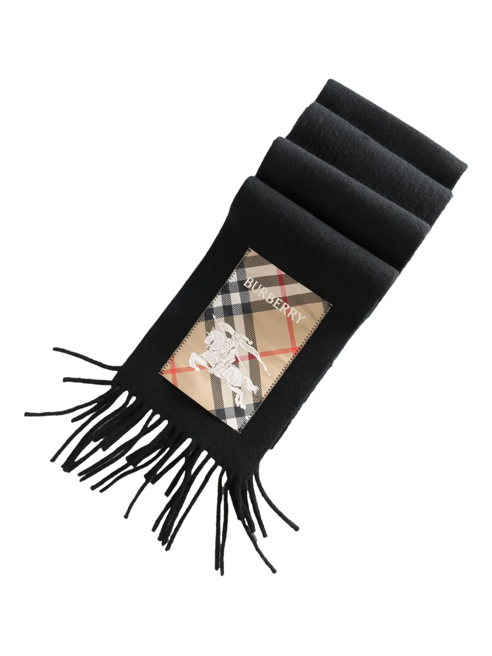 Burberry EKD-appliqué fringed scarf | Women | Image 2