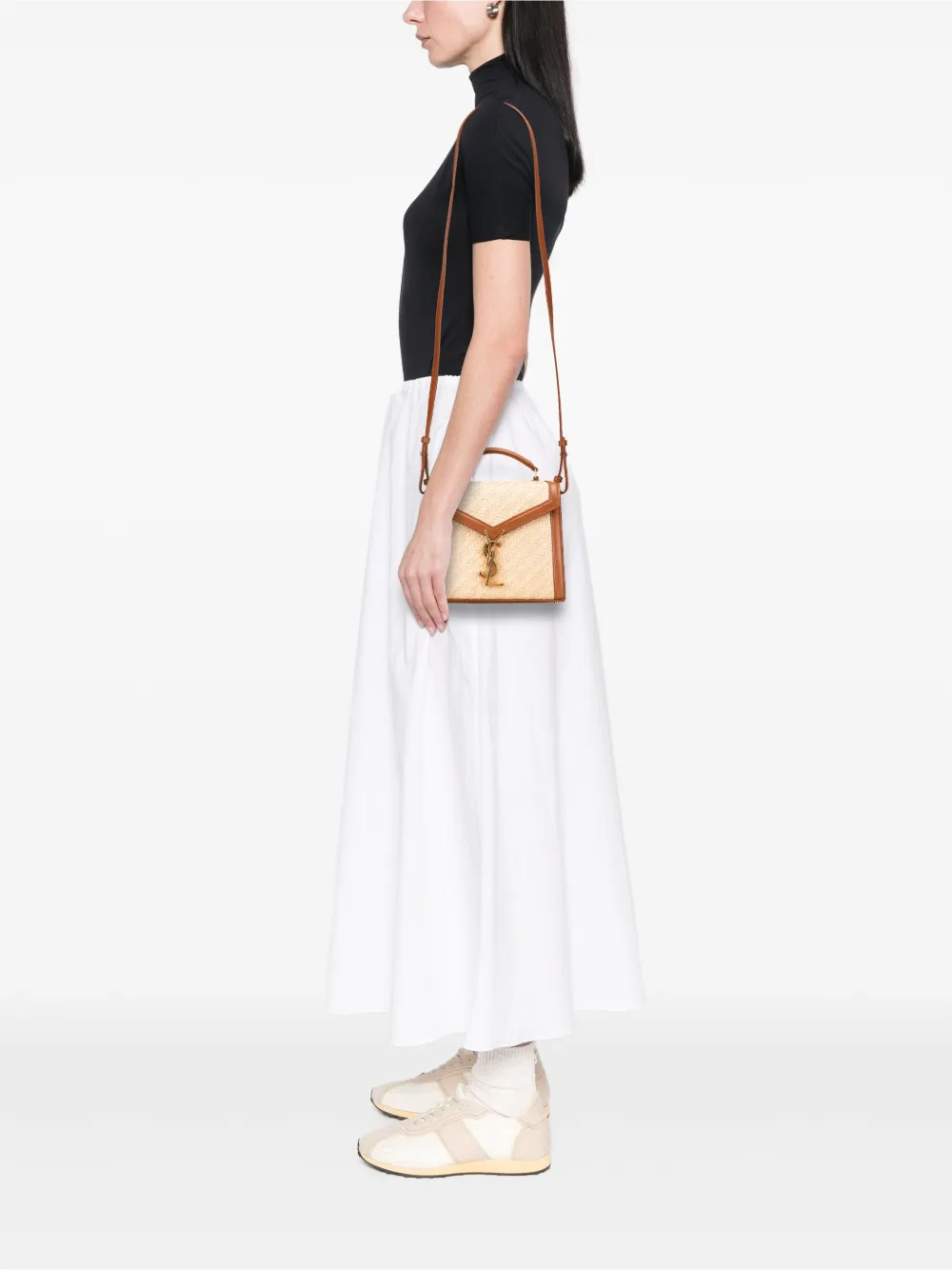 Saint Laurent Pre-Owned 2022 Mini Raffia Monogram Cassandra Top Handle Bag satchel | Pre-Owned | Image 2