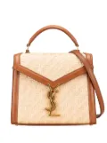 Saint Laurent Pre-Owned 2022 Mini Raffia Monogram Cassandra Top Handle Bag satchel - Brown