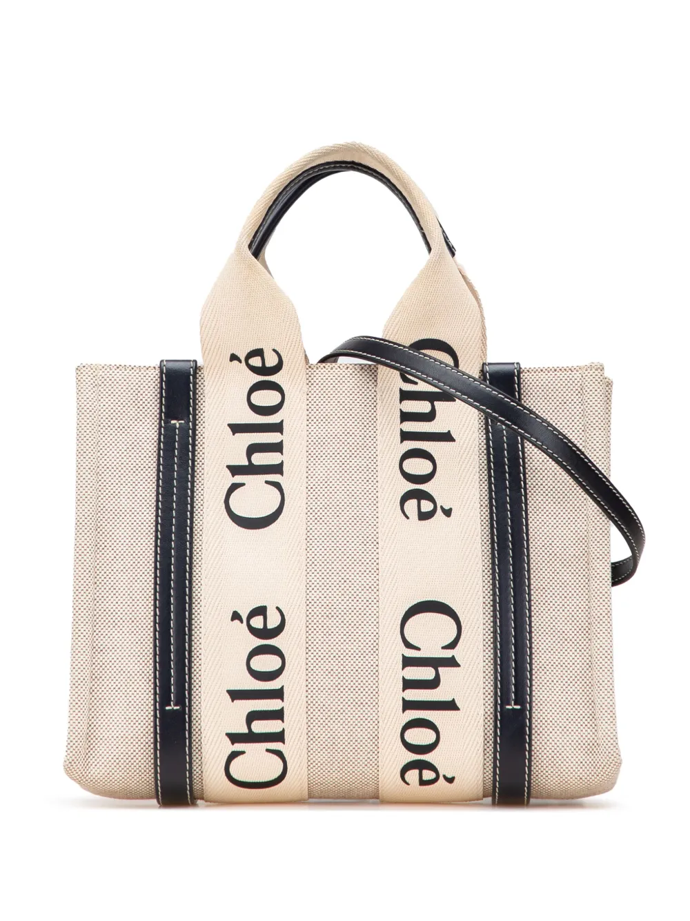 Chloé Pre-Owned 2022 Small Canvas Woody satchel | Brown | Image 1