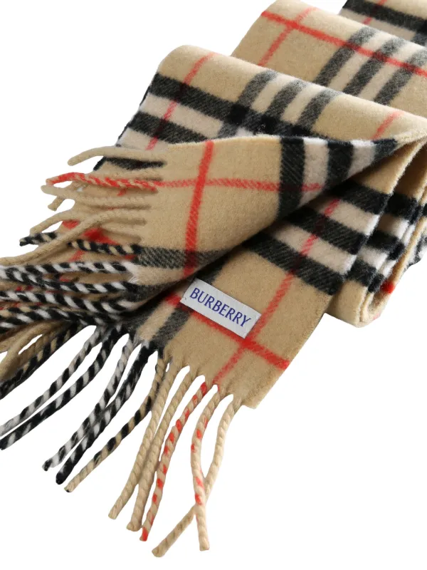 Burberry Cachecol Xadrez Com Franjas | Neutro | FARFETCH BR
