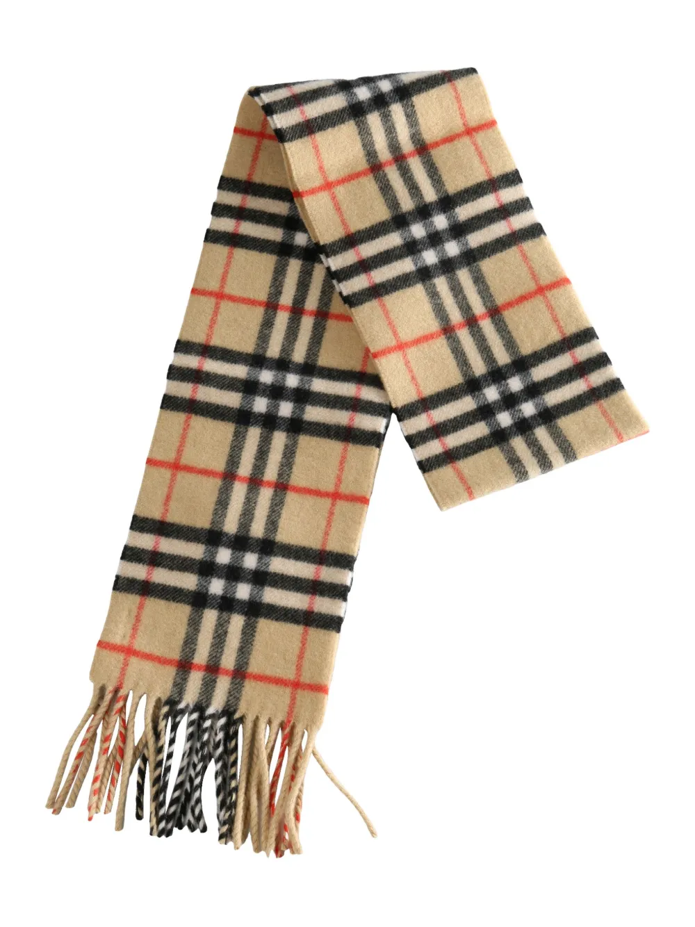Burberry Check Cashmere Scarf In Brown