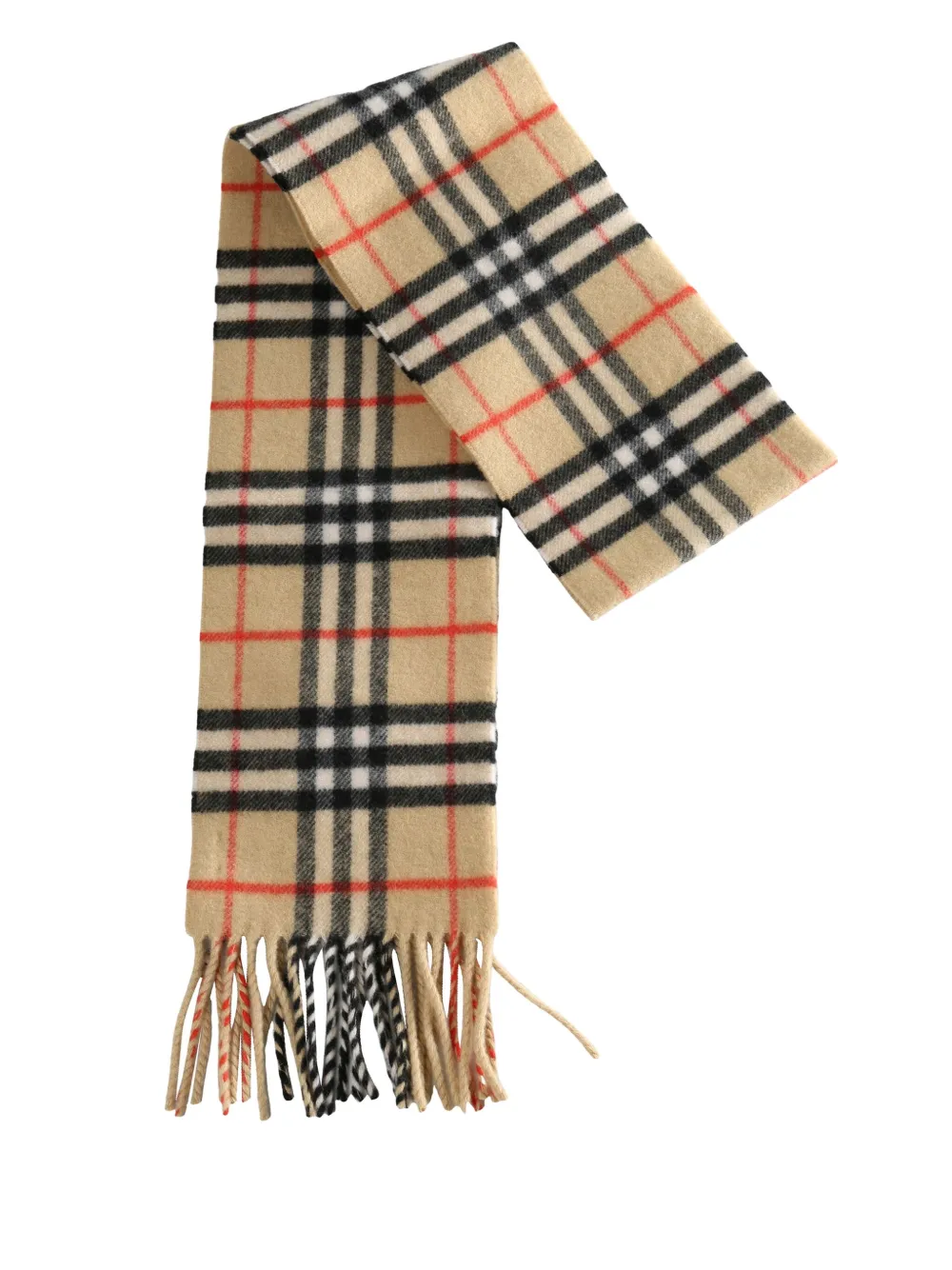 Burberry check-fringe scarf | Neutrals | Image 1