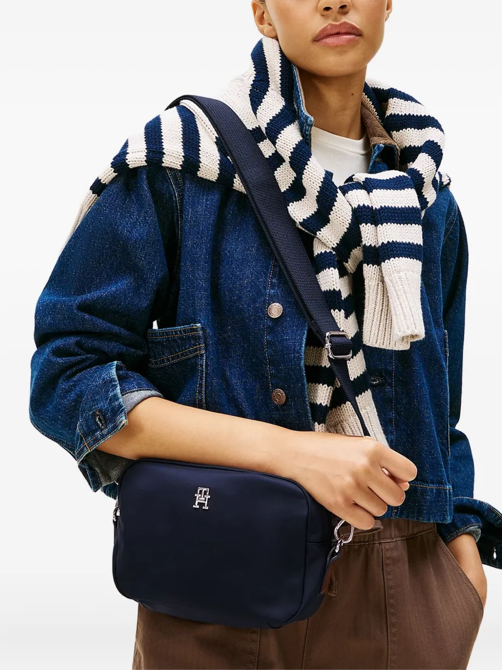 Tommy Hilfiger Crossbodytas met logoplakkaat Blauw