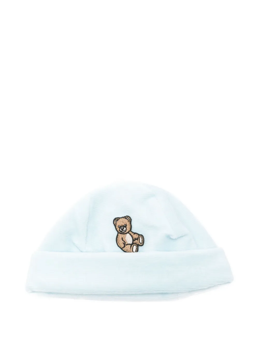 Moschino Kids teddy-motif beanie hat | Blue | Image 1