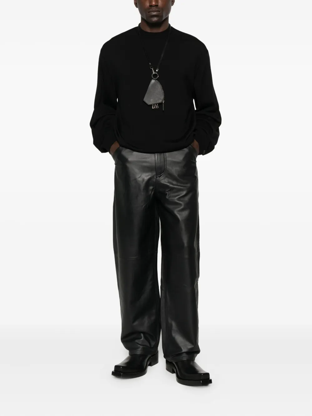 Balenciaga round-neck panelled sweater - Zwart