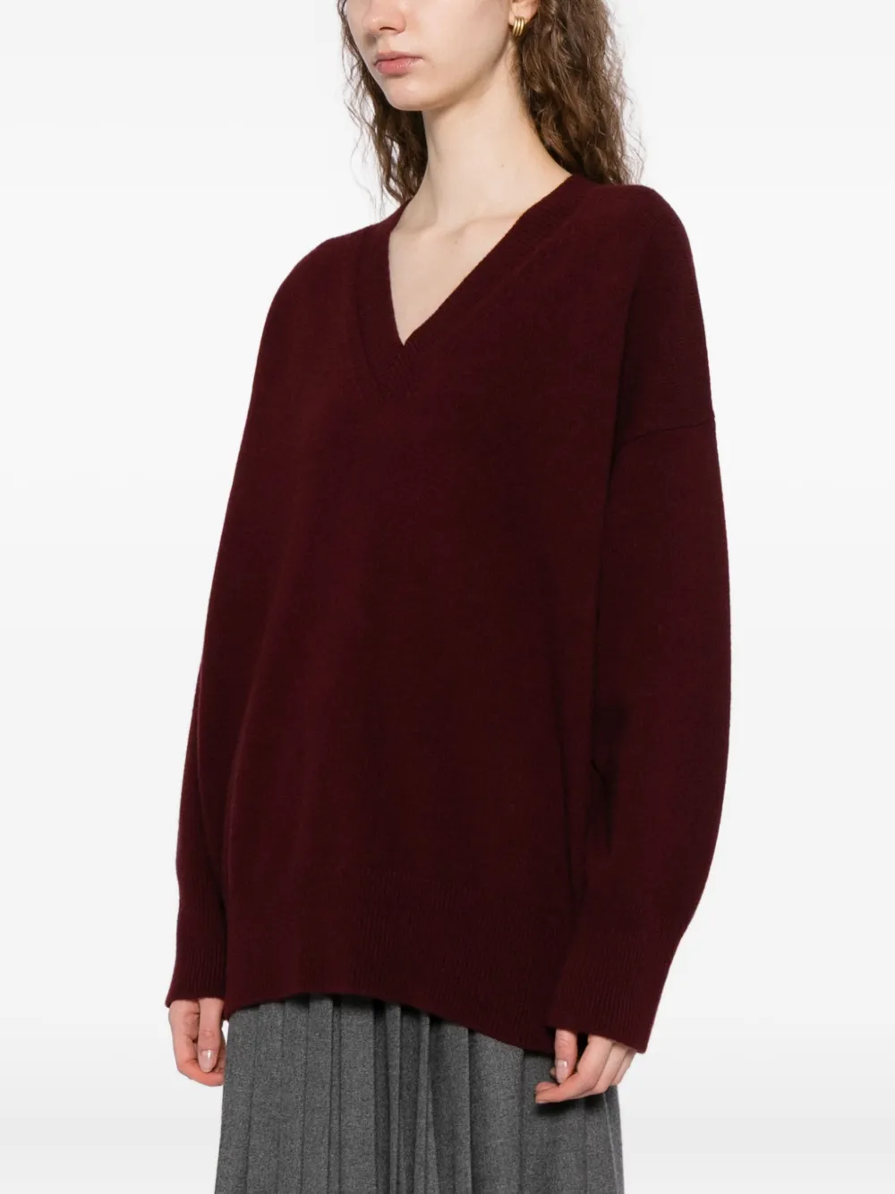 Rohe Wool V-neck Sweater In Red