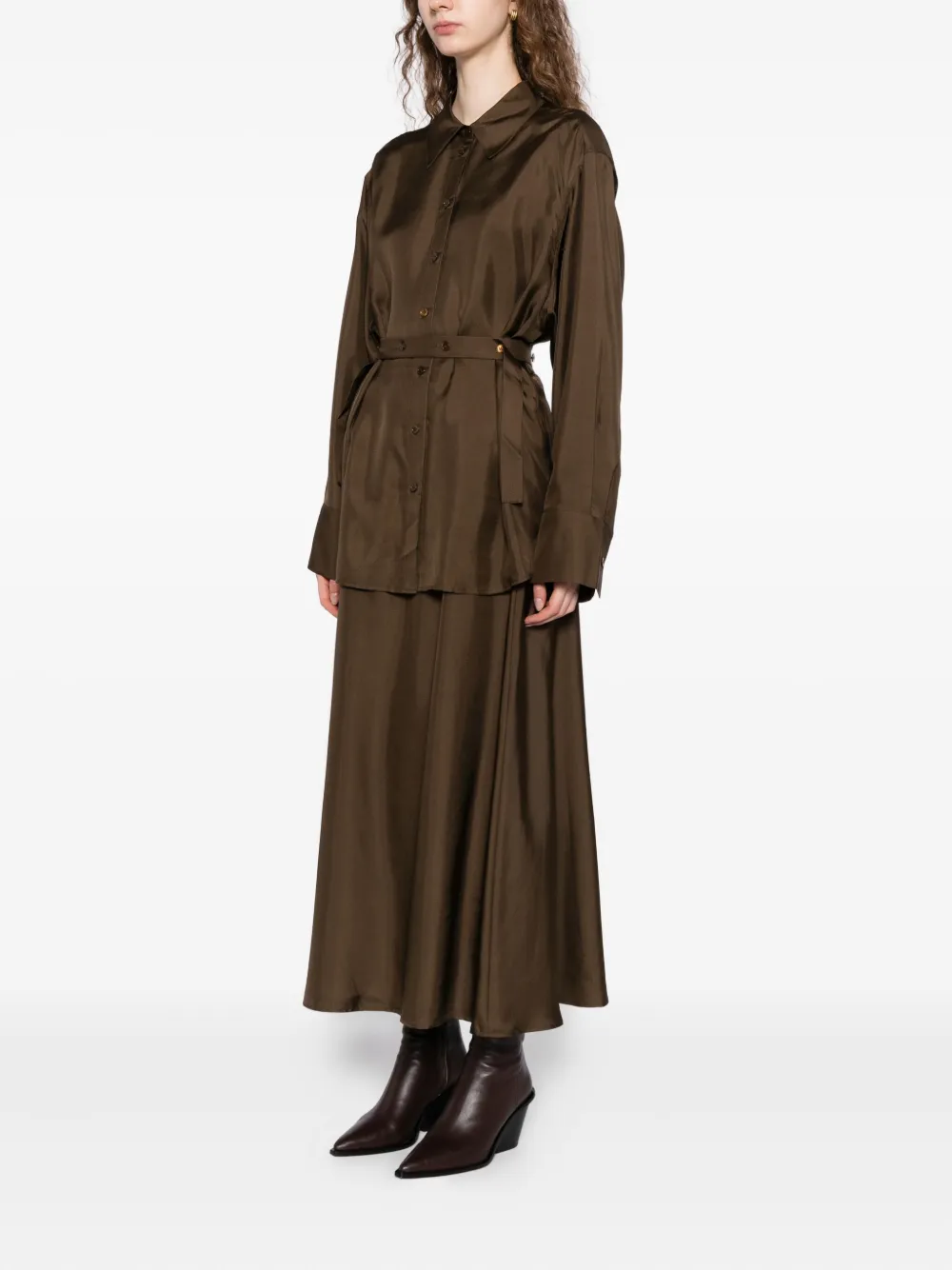  Róhe Silk Gilet-dress - Brown 