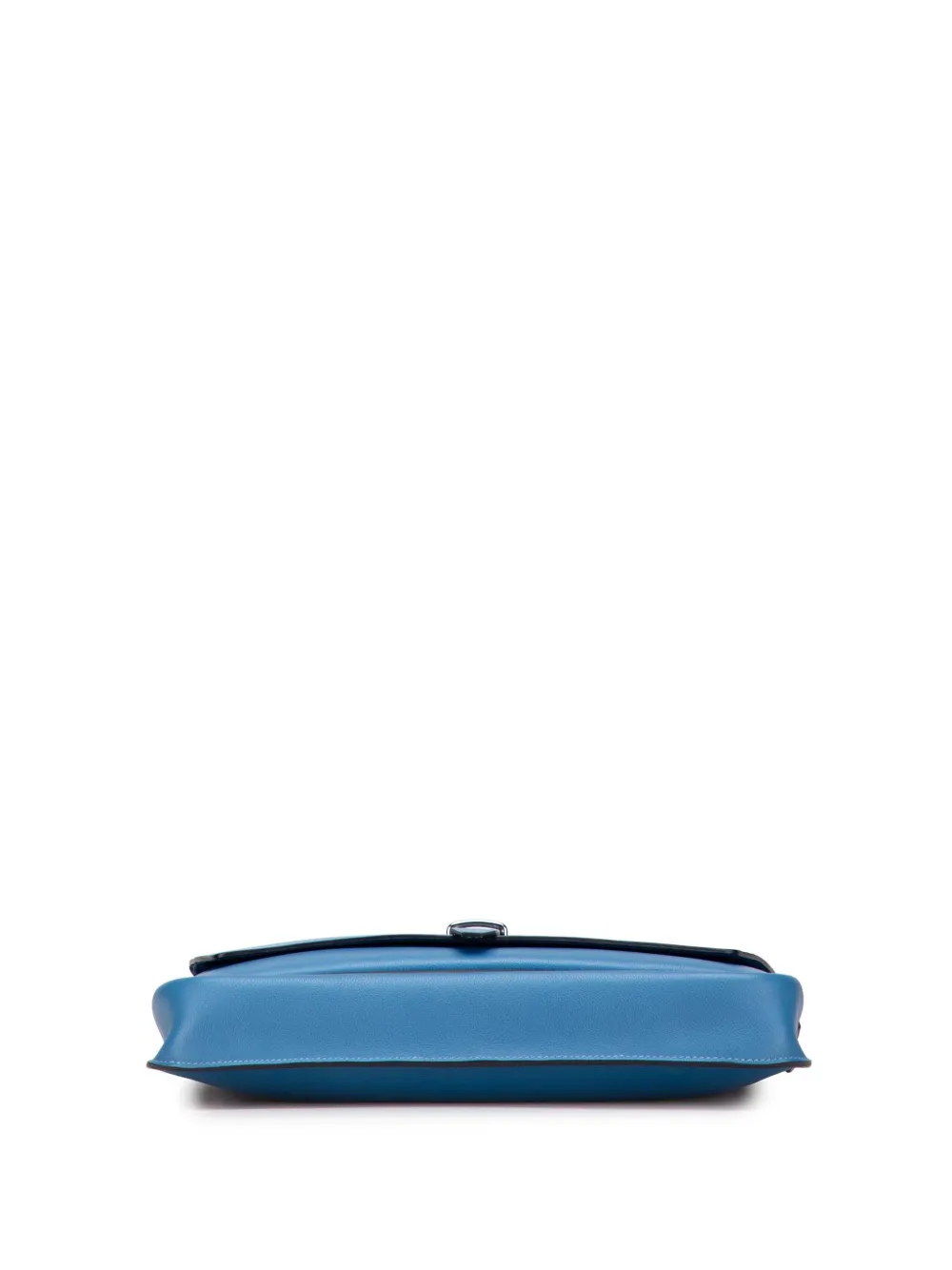 Pre-owned Hermes 2018 Togo Steve Light Junior Messenger Crossbody Bag In Blue