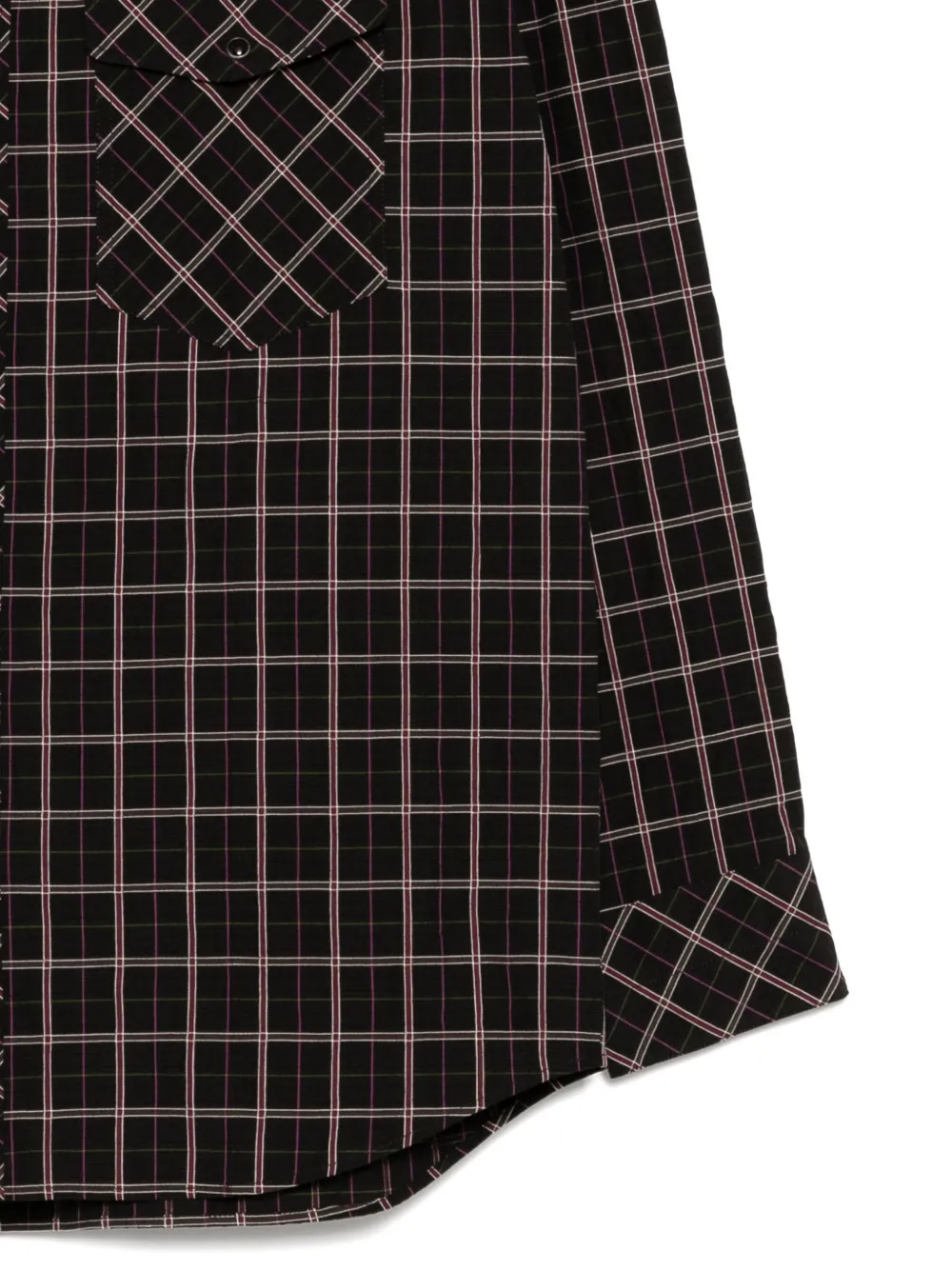 LEMAIRE Geruit overhemd Zwart