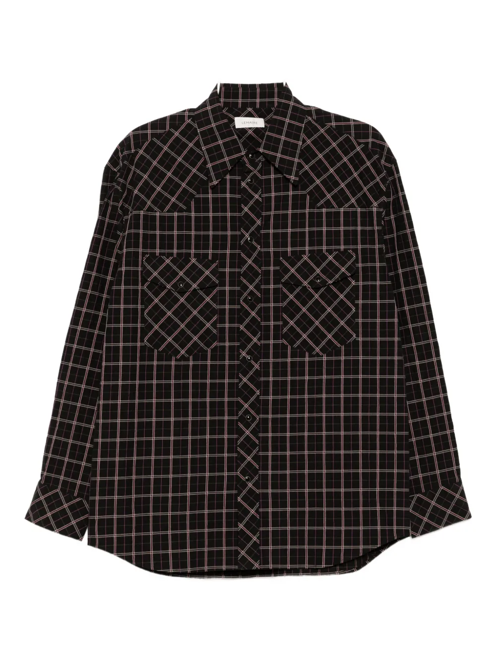 LEMAIRE plaid shirt | Black | Image 1