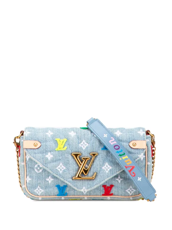 LOUIS VUITTON デニム バッグ LOUIS VUITTON X NIGO JAPANESE CRUISER HAND BAG DENIM MONOGRAM BLUE