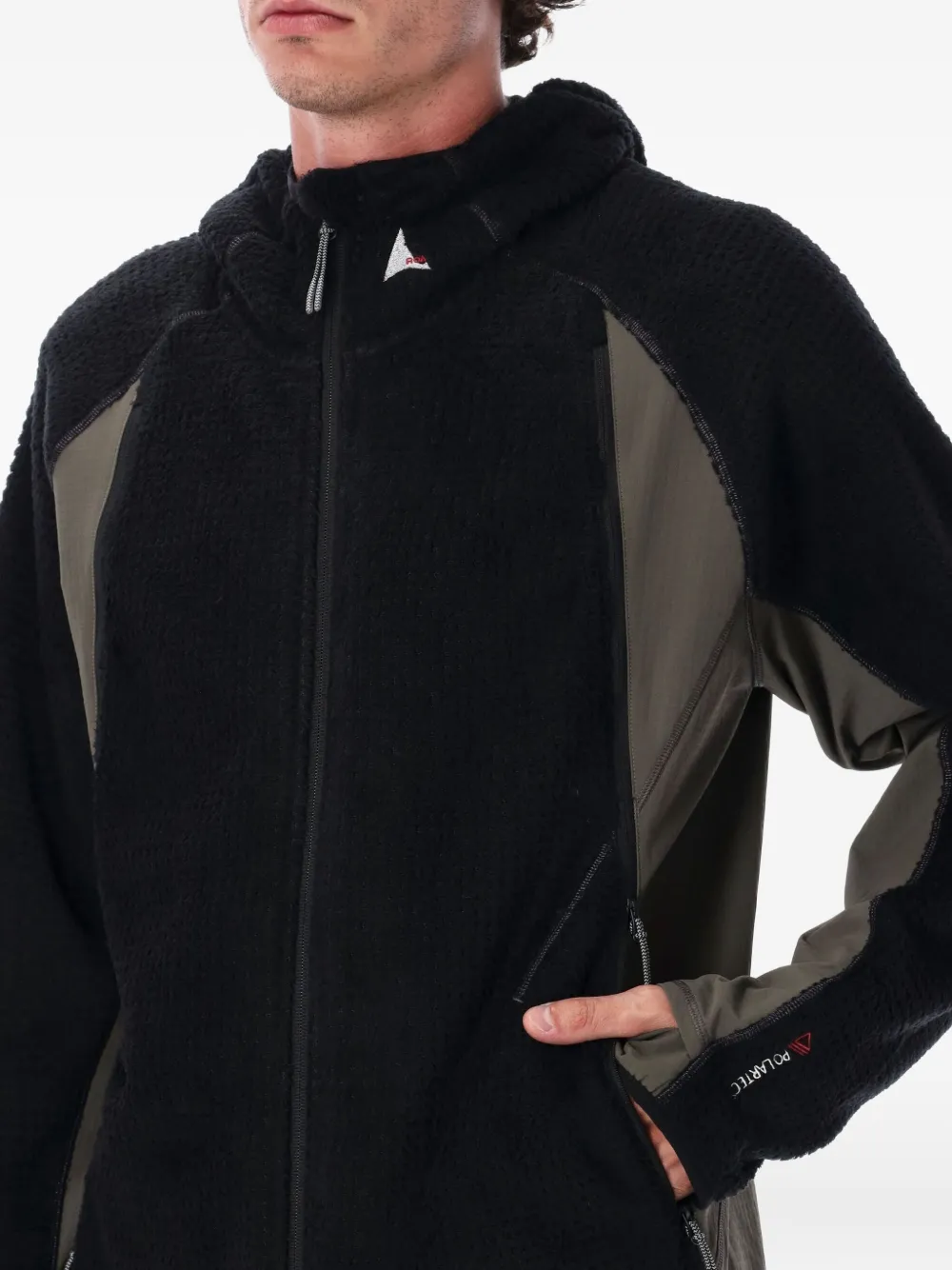 Roa Color Block Hooded Jacket And Pockets In Black