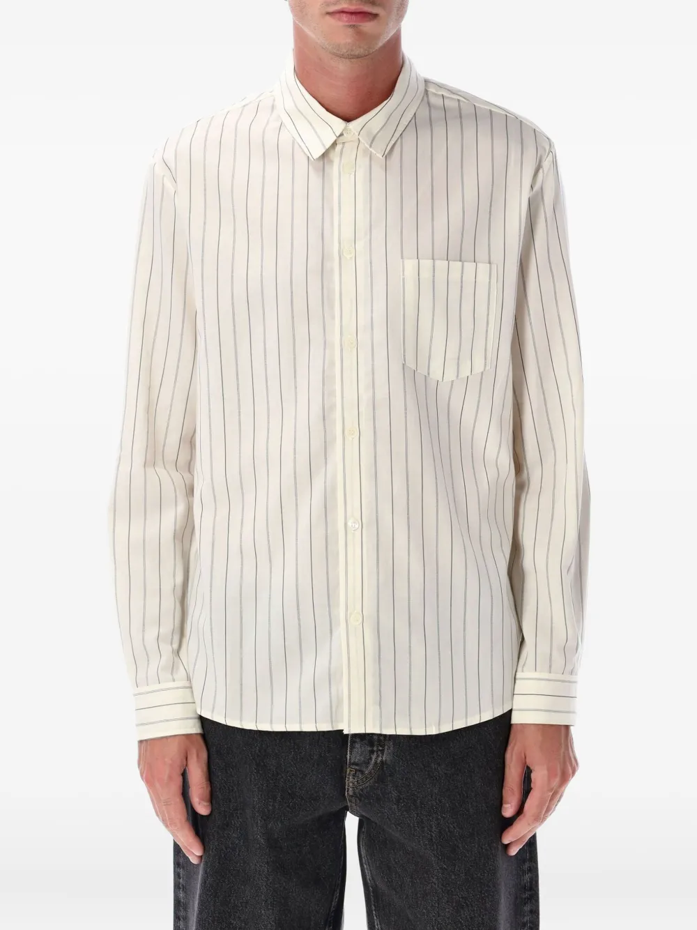 A.P.C. Clement pinstripe long-sleeve shirt | White | Image 1