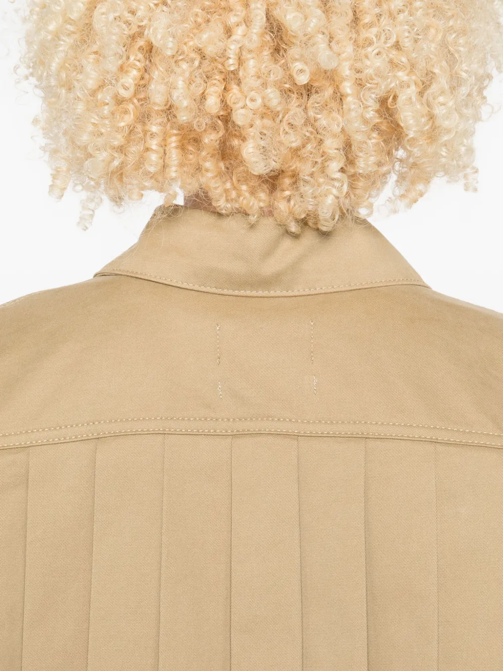 7 For All Mankind Pleated-back Cotton Shirt In Brown