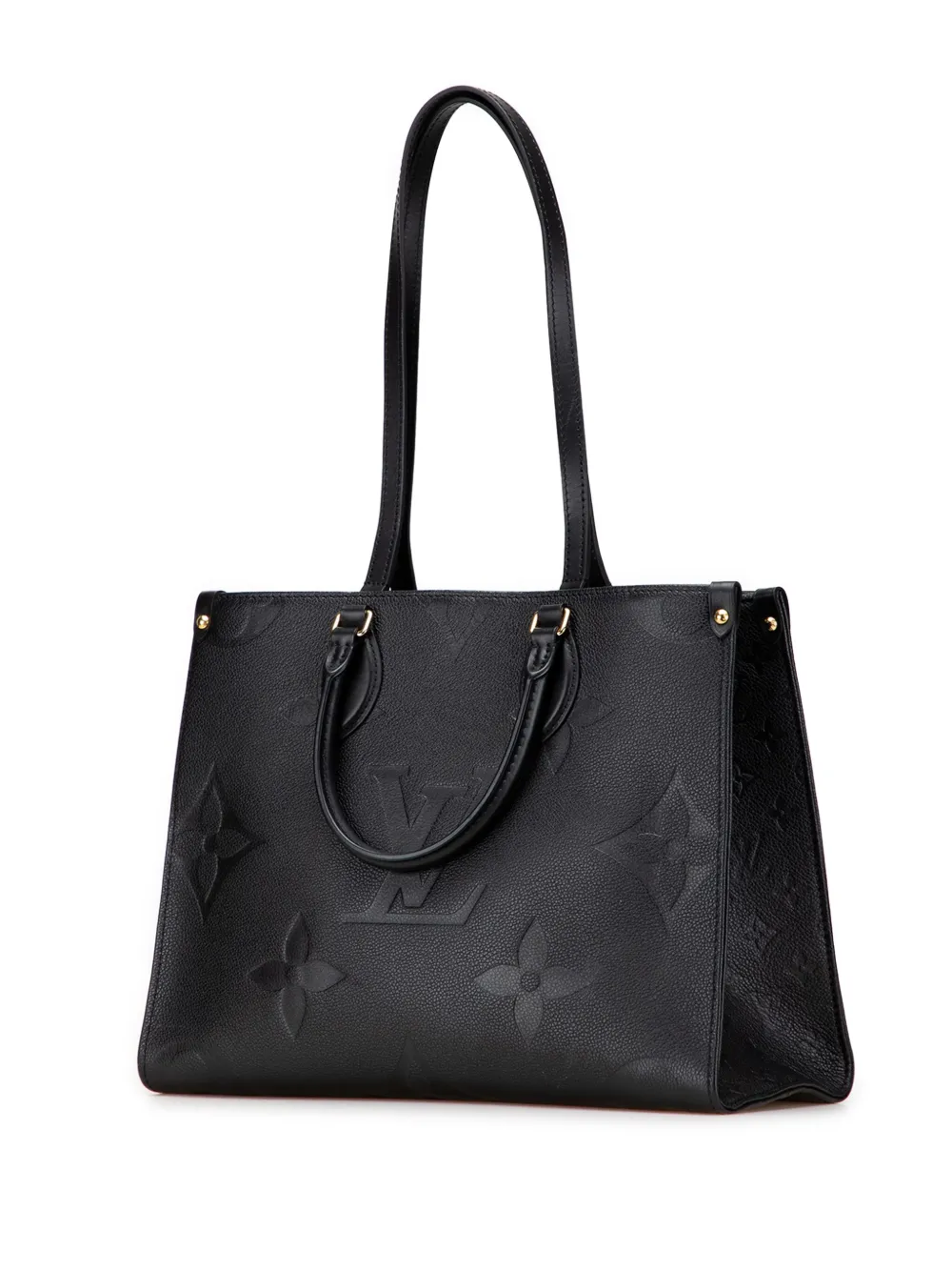 Pre-owned Louis Vuitton 2021-2025 Monogram Empreinte Onthego Mm Satchel In Black