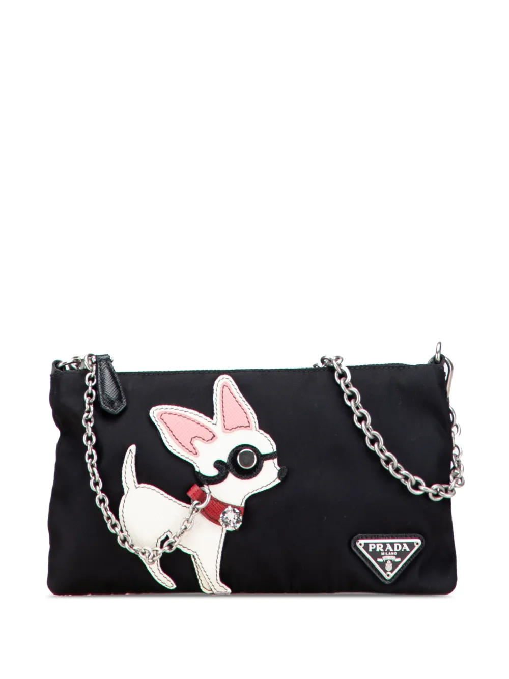 Prada Pre-Owned 2000-2013 Tessuto Chihuahua Chain Pouch shoulder bag | Black | Image 1