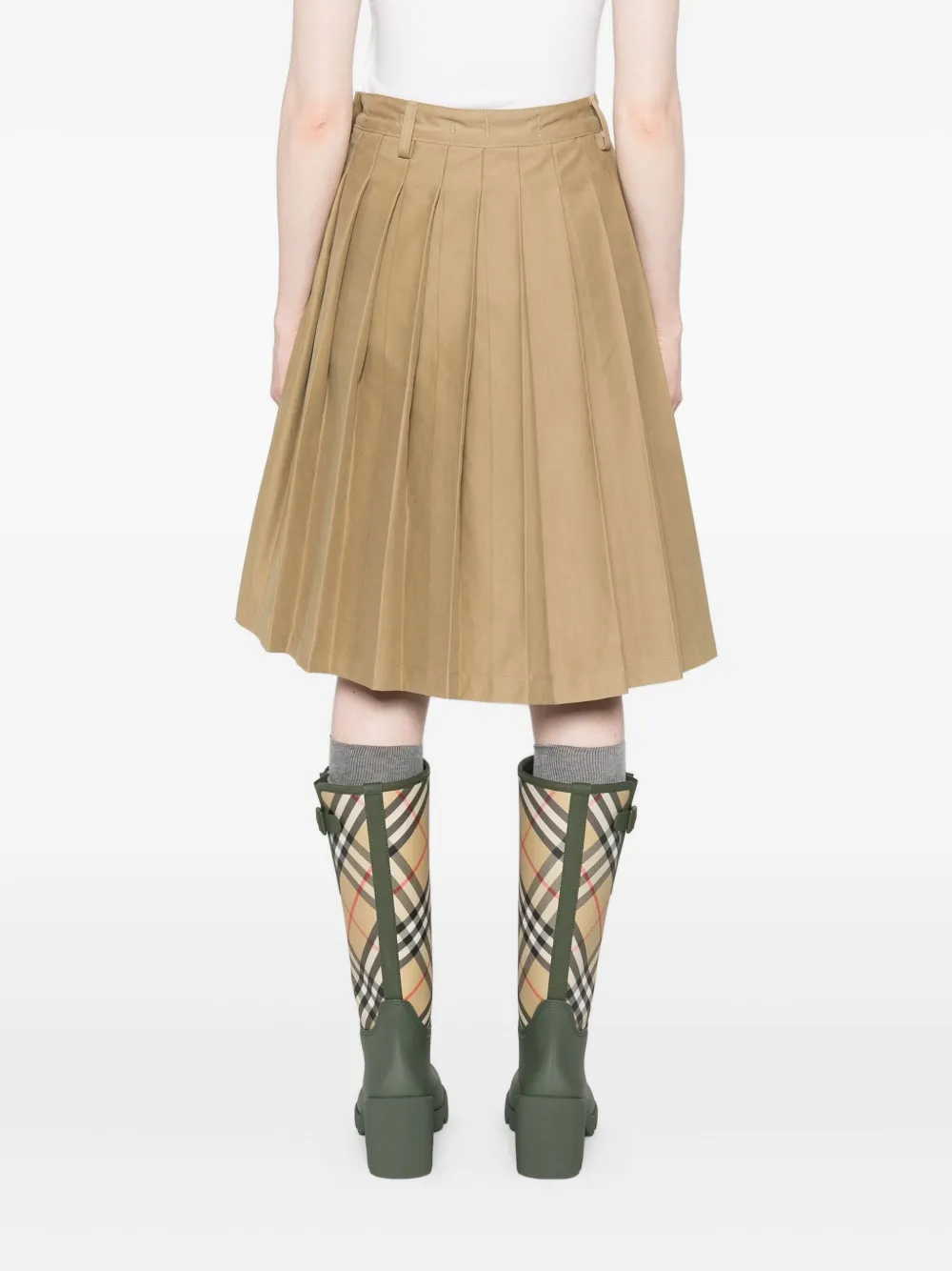 7 For All Mankind Pleated Skirt In Nude