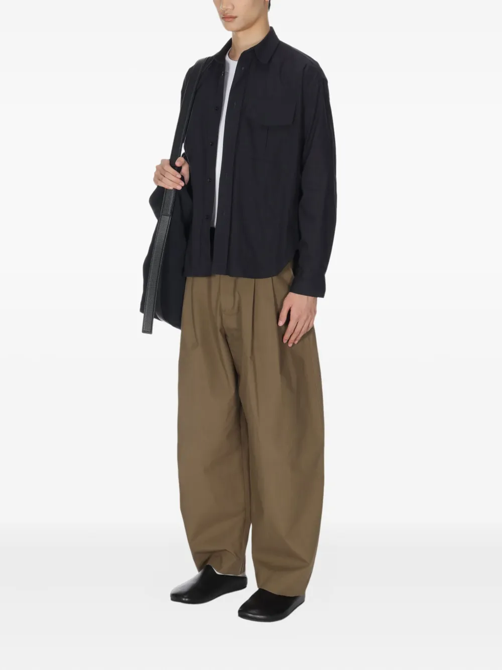 Studio Nicholson Solst Pocket Long-sleeve Shirt In Blue