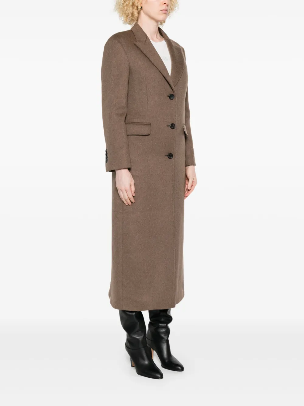  Eraldo Single-breasted Coat - Brown 