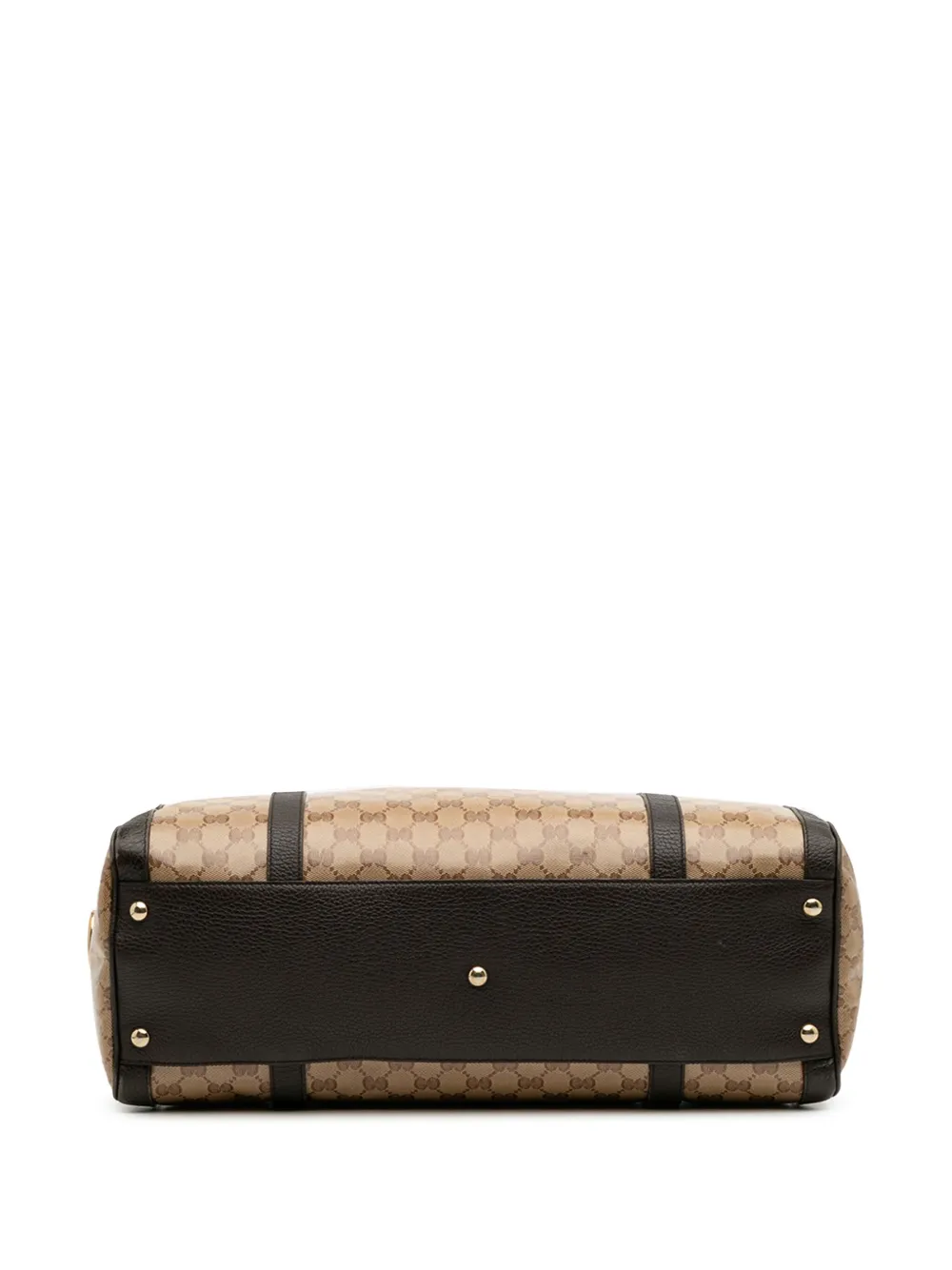 Pre-owned Gucci 2016-2025 Large Gg Crystal Duchessa Boston Bag In Brown