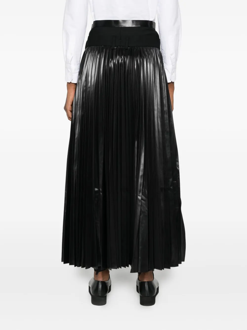Junya Watanabe Pleated Wool Trousers In Black